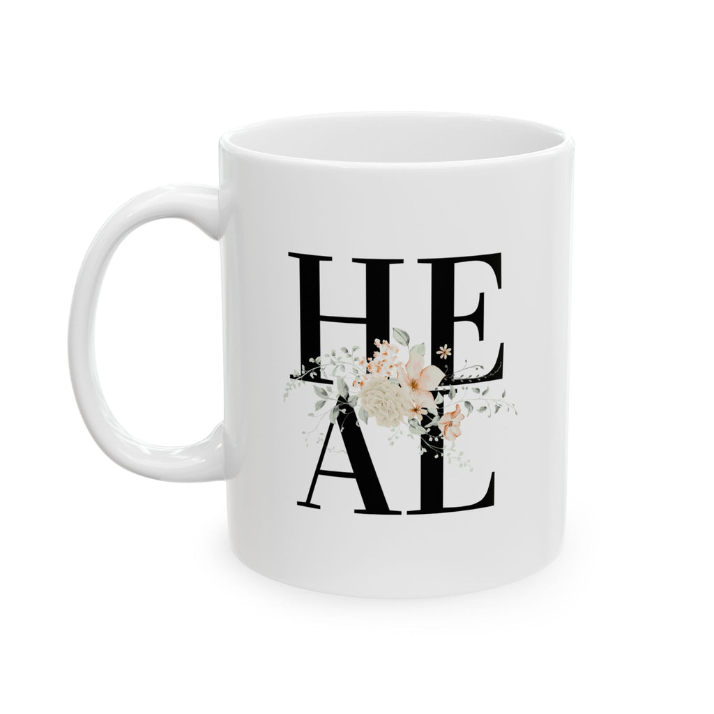 Inspirational Ceramic Mug – “Heal” Motivational Coffee Cup (11oz & 15oz)