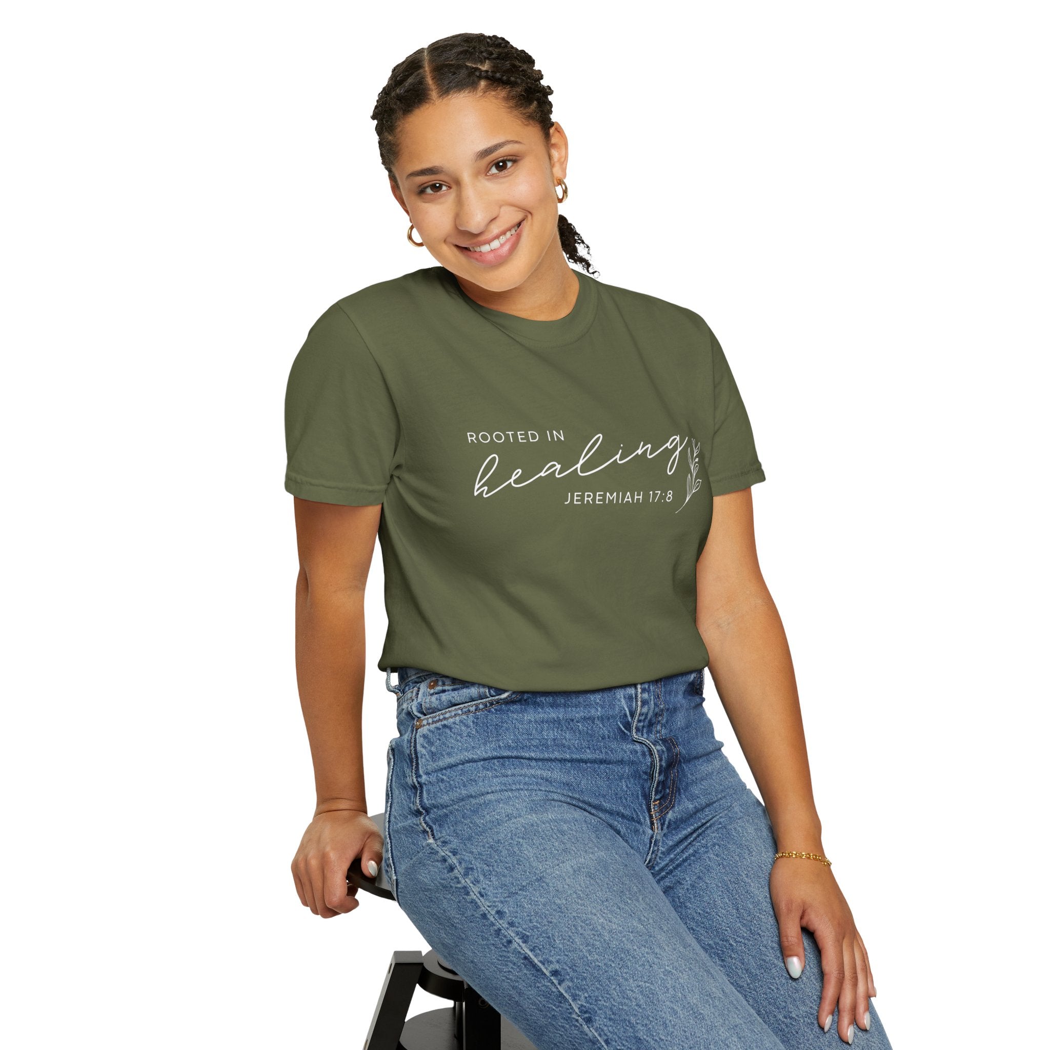Rooted in Healing T-Shirt – Jeremiah 17:8 Scripture Tee
